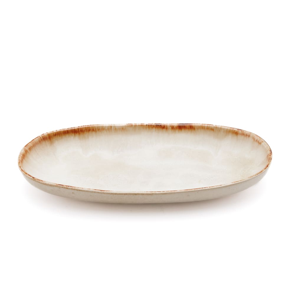 Assiette en grès blanc 24x13x3cm Assiette en grès blanc 24x13x3cm