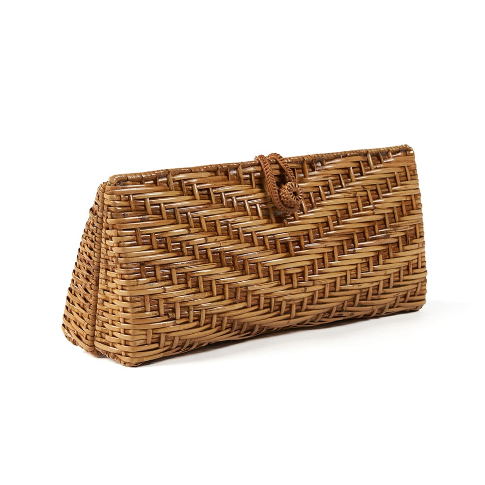 Pochette rotin marron