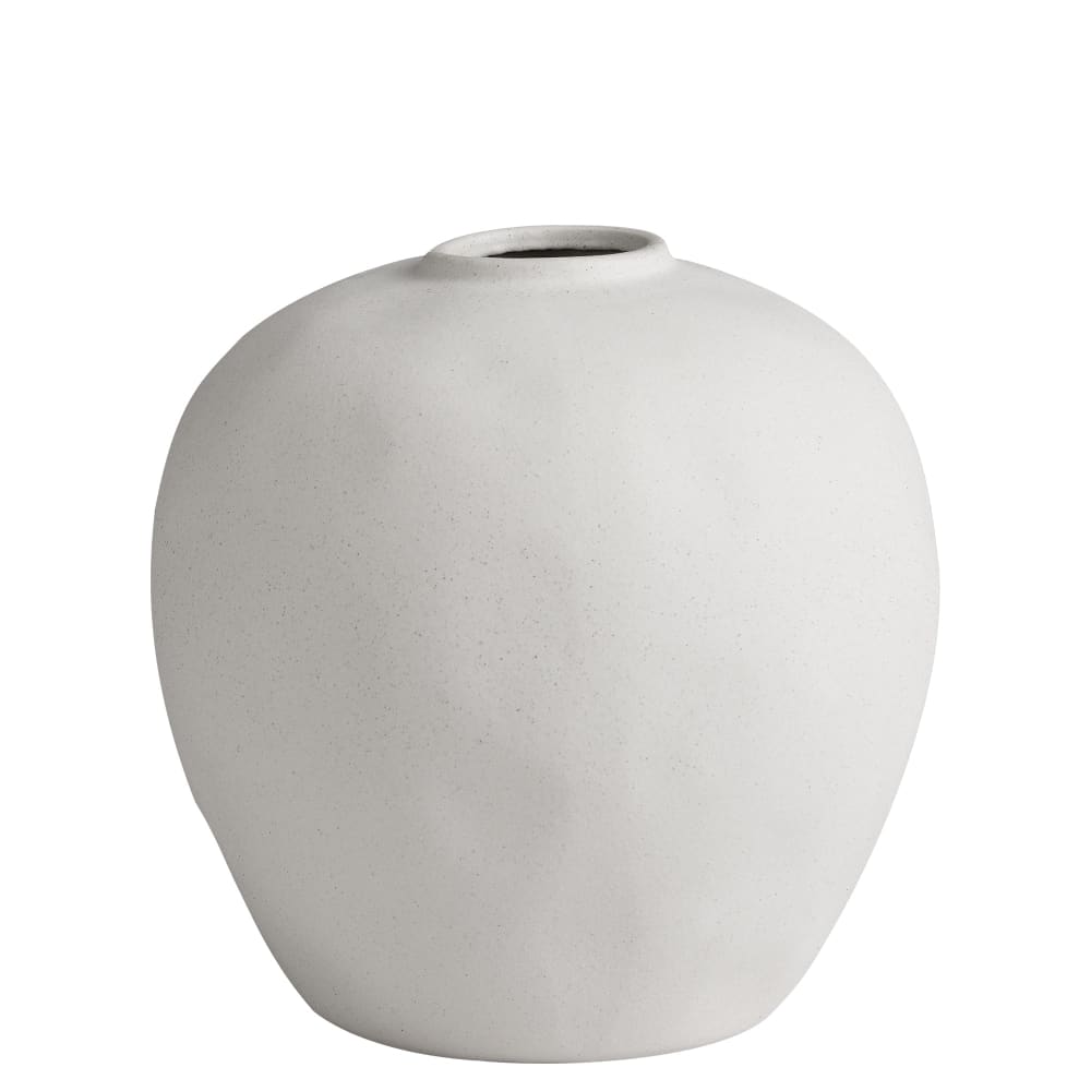 Vase décoratif en céramique artisanale blanc cassé D26