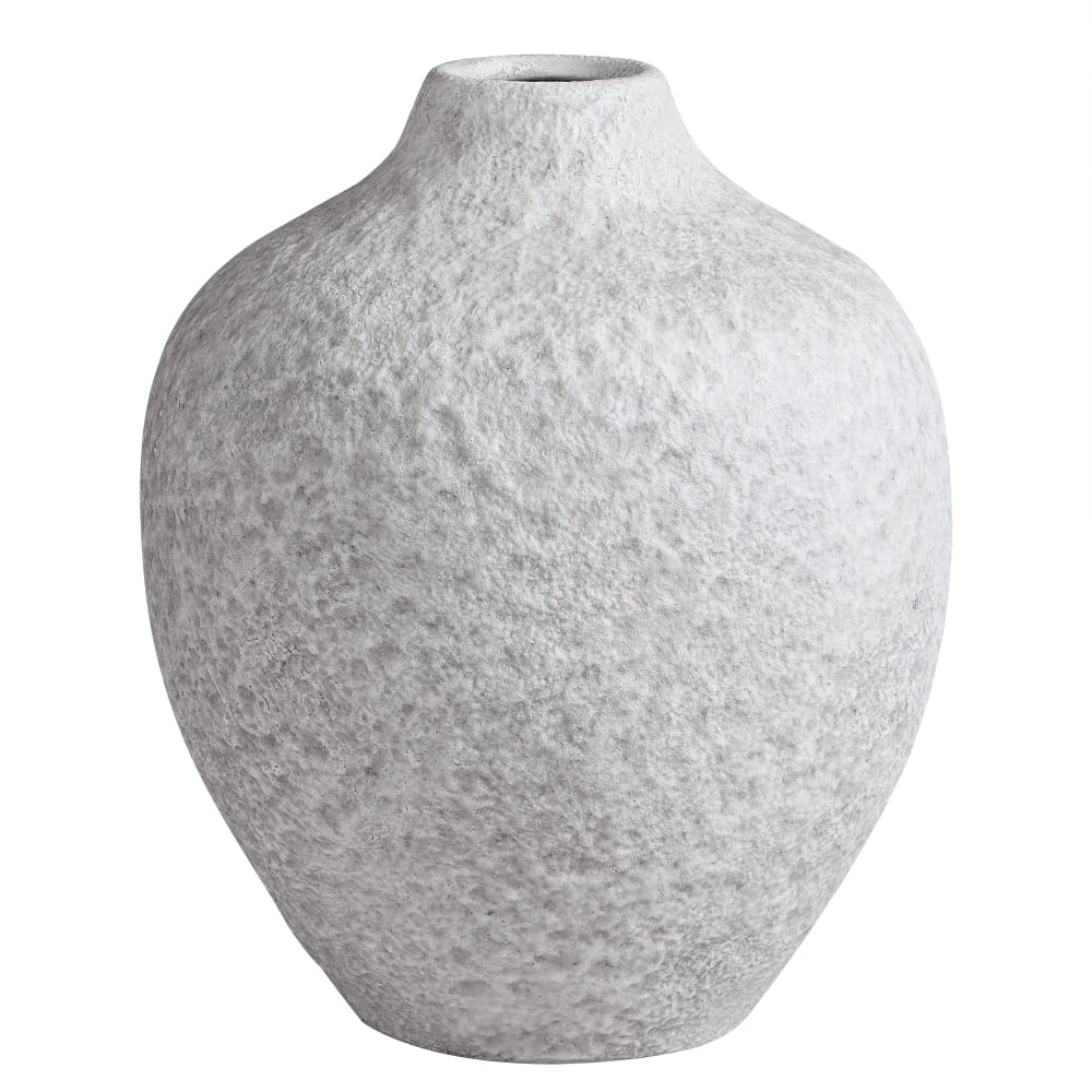 jarron decorativo de ceramica artesanal blanca h36