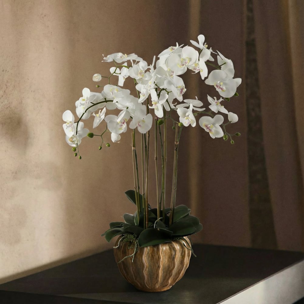 Cache-pot décoratif en céramique artisanale beige D26 - Maisons du Monde