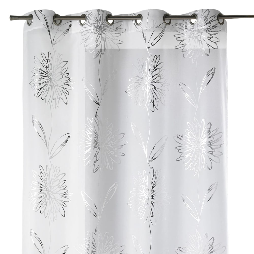 Vorhang aus leichtem Etamin mit Metallic-Druck "Blume" - Maisons