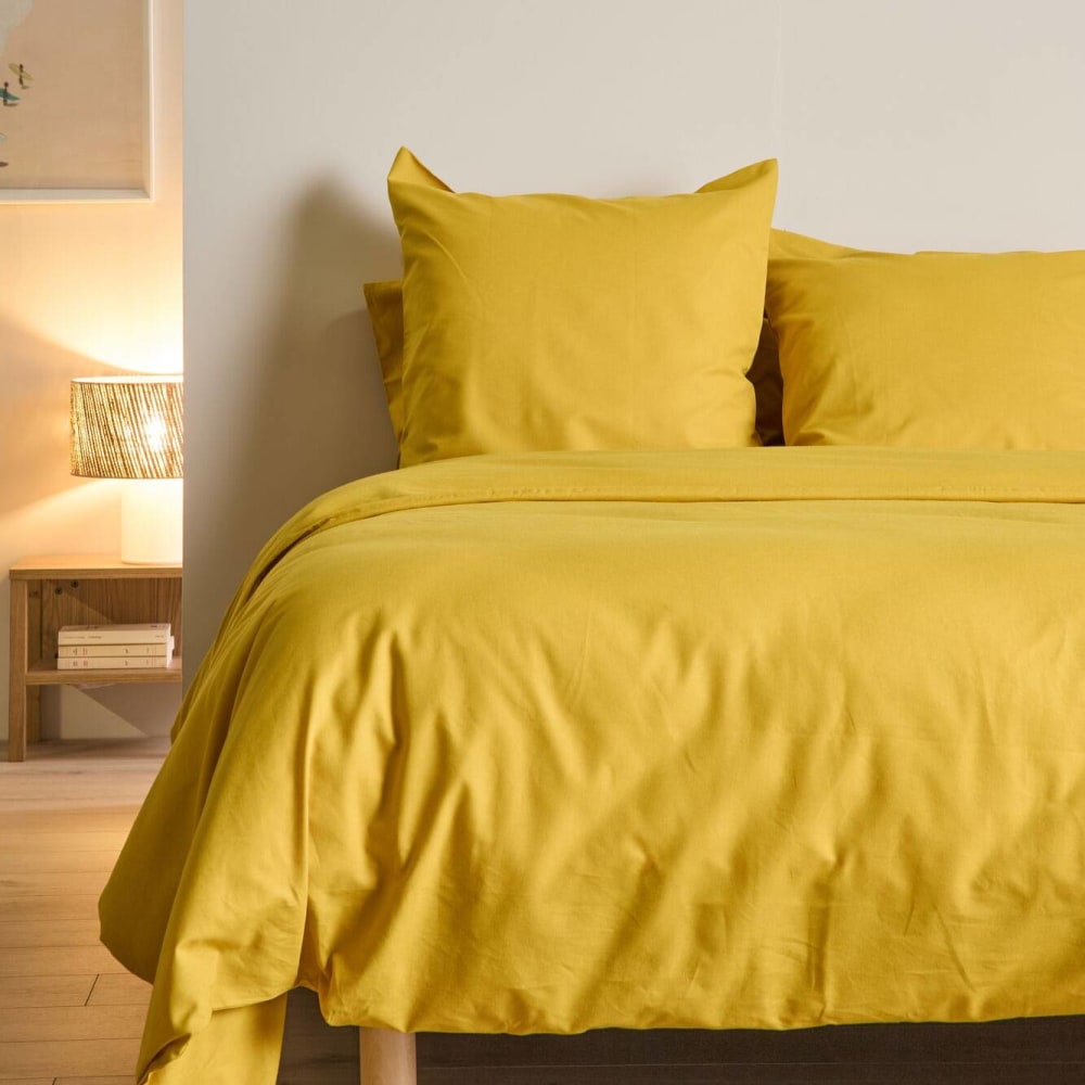 Taie d'oreiller 75% coton 25% lin 50 x 70 cm curry — vue 3