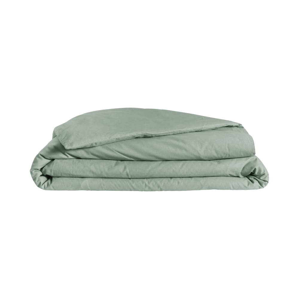 Housse de couette 75% coton 25% lin bleu écume 240 x 220 cm - Maisons du Monde