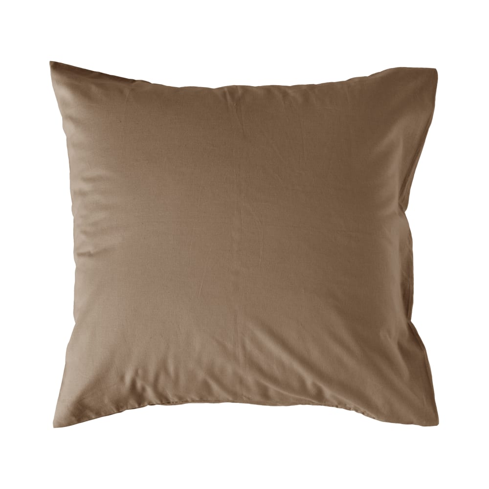 Taie d'oreiller 75% coton 25% lin 65 x 65 cm taupe
