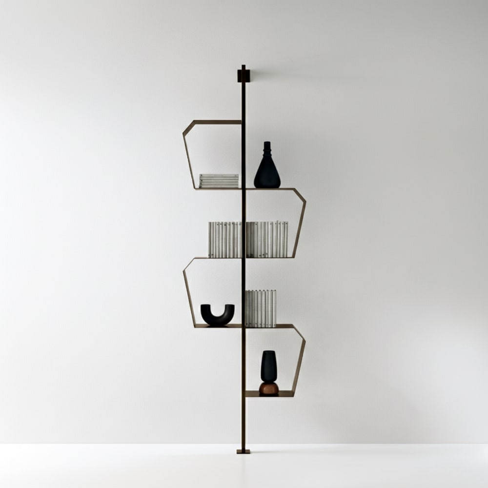 Bibliothèque verticale marron avec pieds réglables, 75 x 35 cm, hauteu