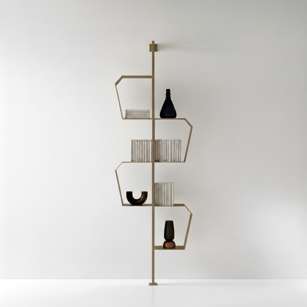 Bibliothèque verticale beige avec pieds réglables 75 x 35 cm 230/238 c