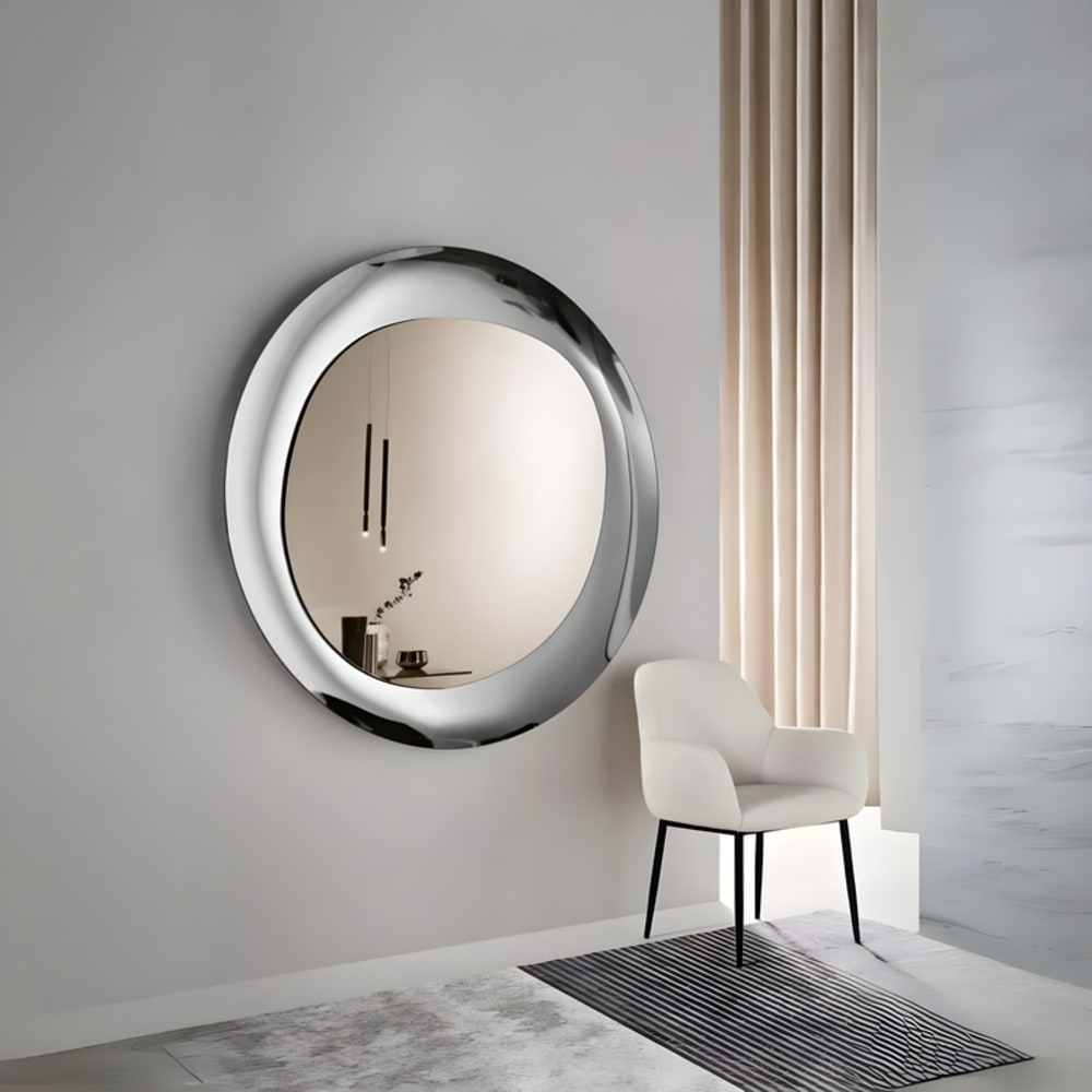 Miroir rond en bronze avec cadre en verre fusionné fumé Ø 120 cm — vue 3