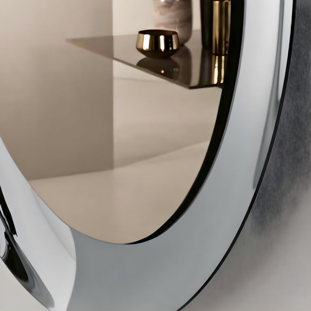 Miroir rond en bronze avec cadre en verre fusionné fumé Ø 120 cm — vue 4