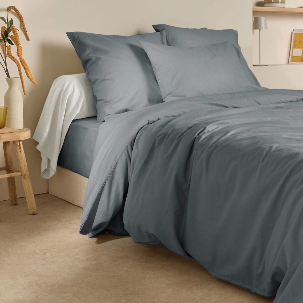 Housse de couette 75% coton 25% lin orage 200 x 200 cm