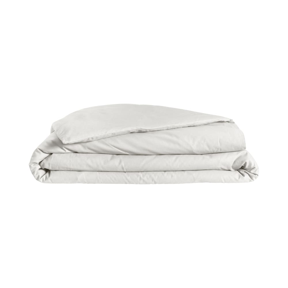 Housse de couette 75% coton 25% lin blanc 260 x 240 cm - Maisons du Monde