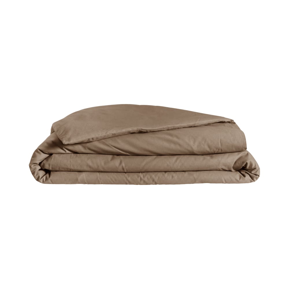 Housse de couette 75% coton 25% lin taupe 240 x 220 cm - Maisons du Monde