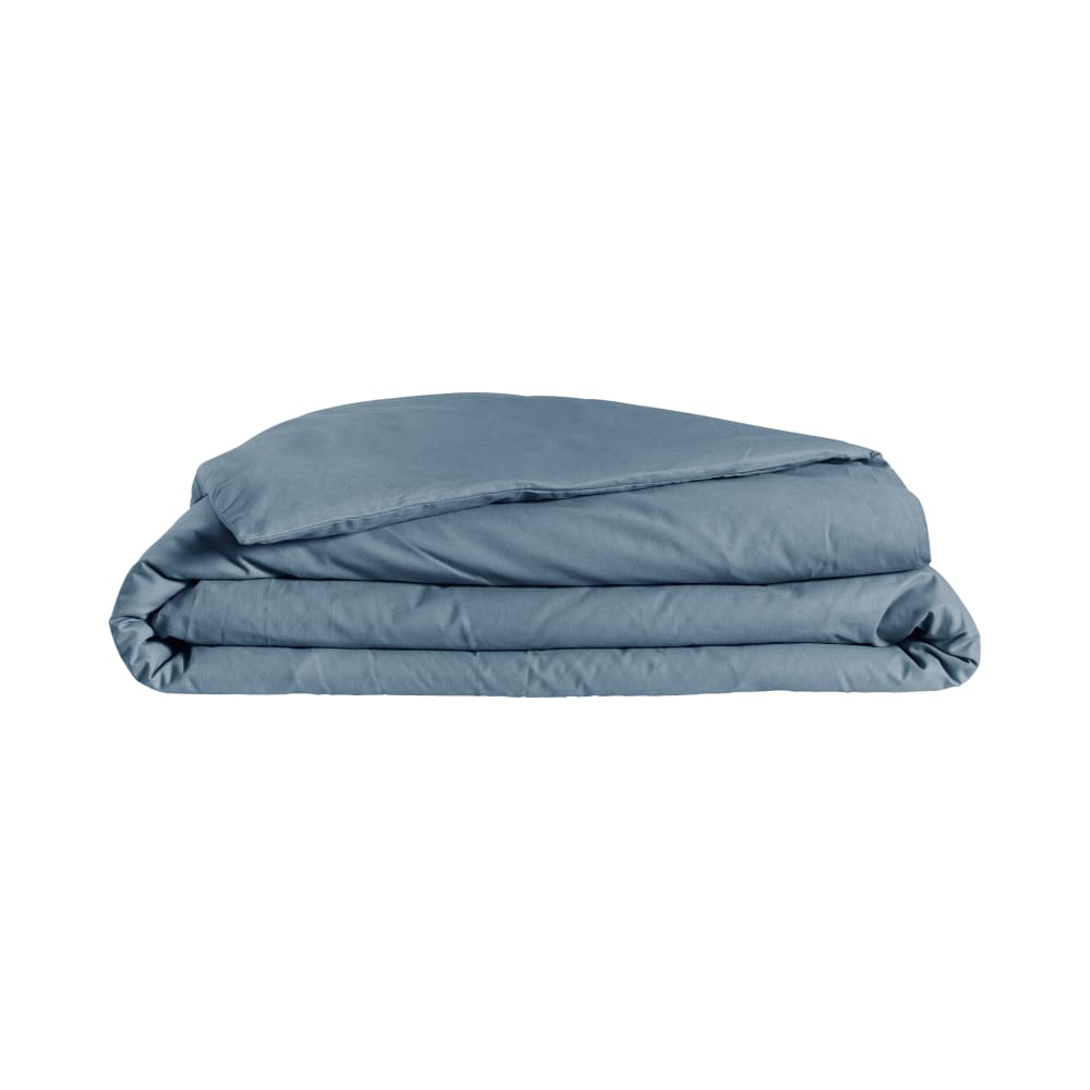 Housse de couette 75% coton 25% lin bleu gris 260 x 240 cm - Maisons du Monde