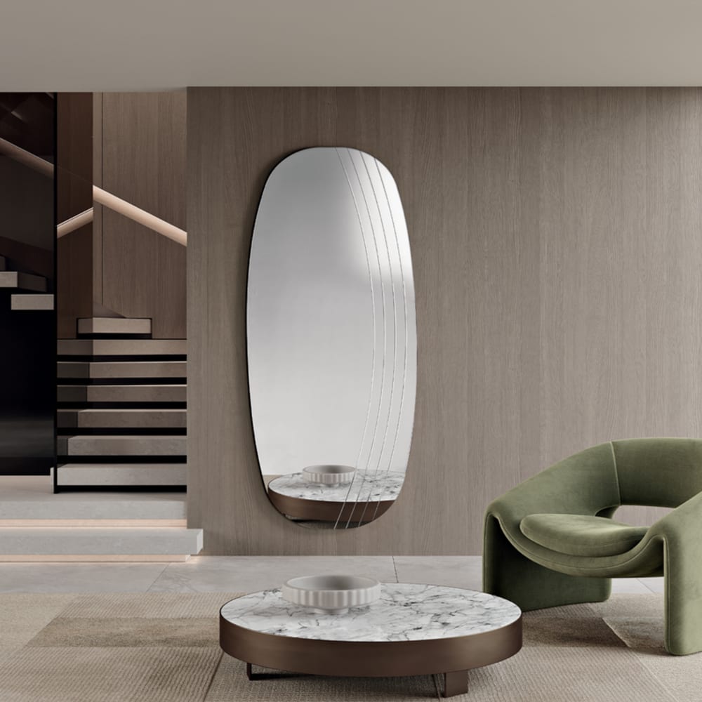 Miroir mural rond argenté 80x180 cm - Maisons du Monde
