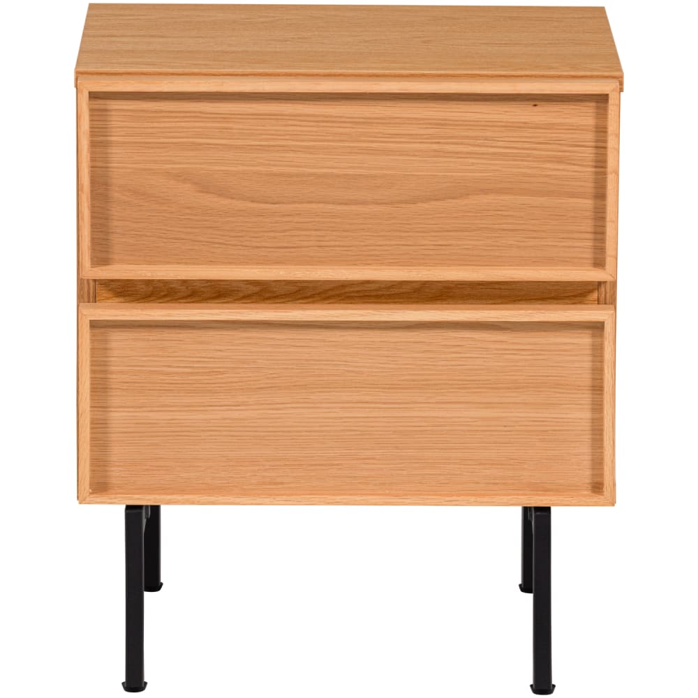 WOOOD Nachttisch mit 2 Schubladen aus Naturholz style modern Beige