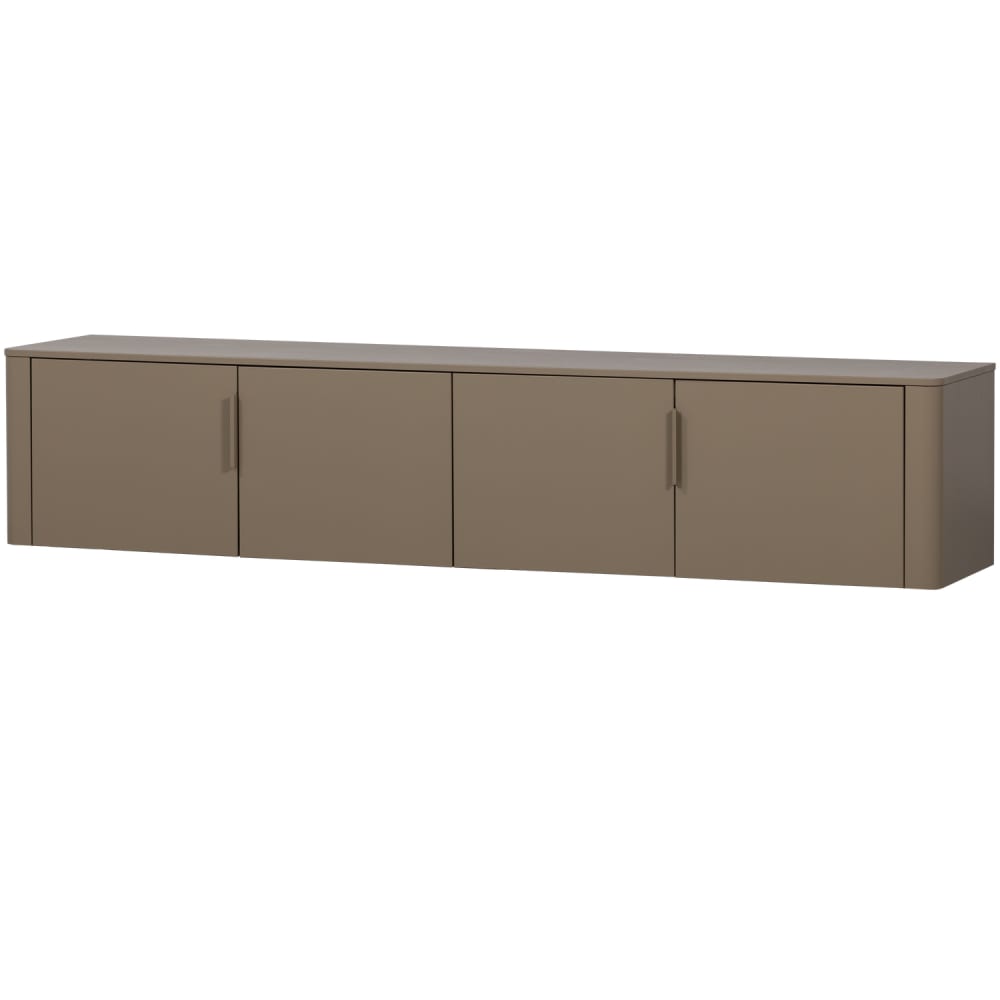 Meuble tv en pin 200 cm taupe