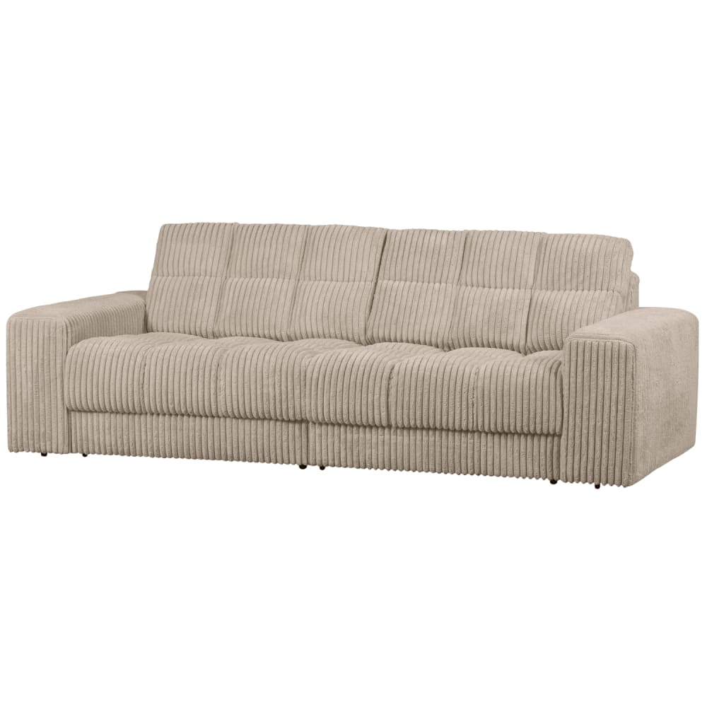 Canapé 2 places en tissu côtelé beige
