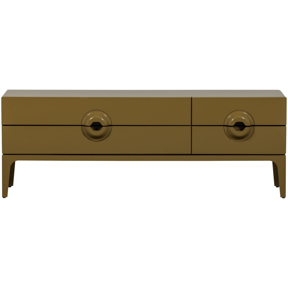 Meuble tv en bois d'eucalyptus jaune miel