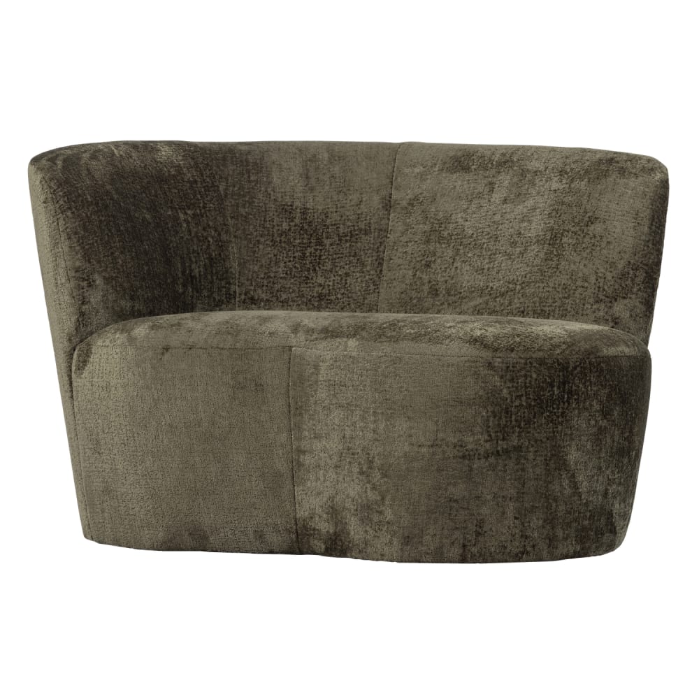 Canapé 1 place en tissu vert chaud