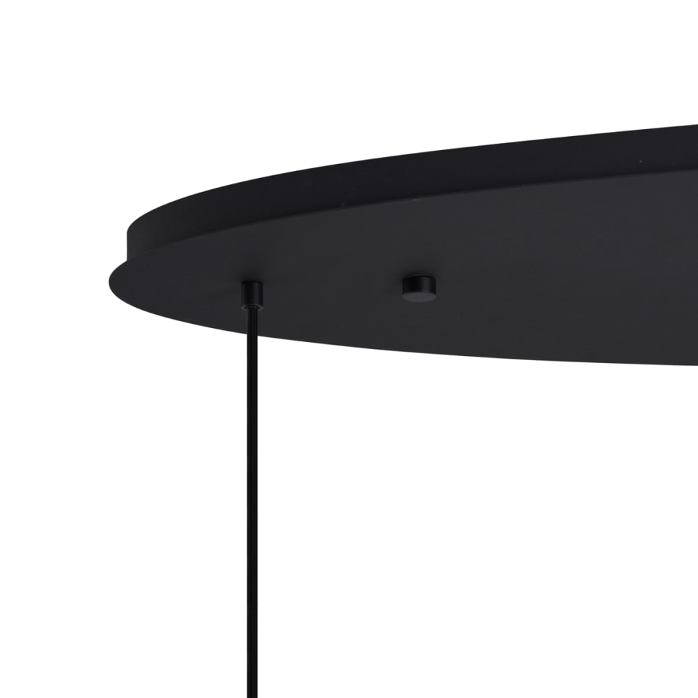 Suspension art déco noire verre fumé 6 lampes — vue 4