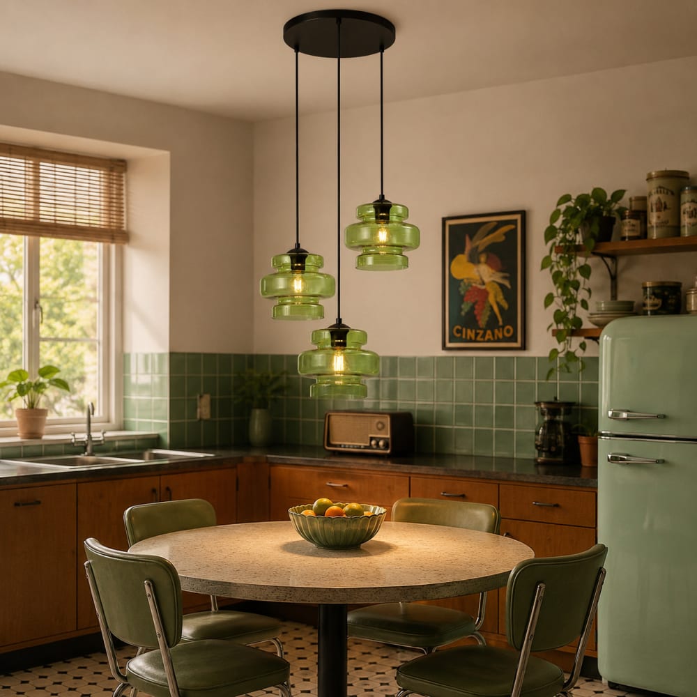 Retro Hängelampe Schwarz Grünglas - Maisons Du Monde