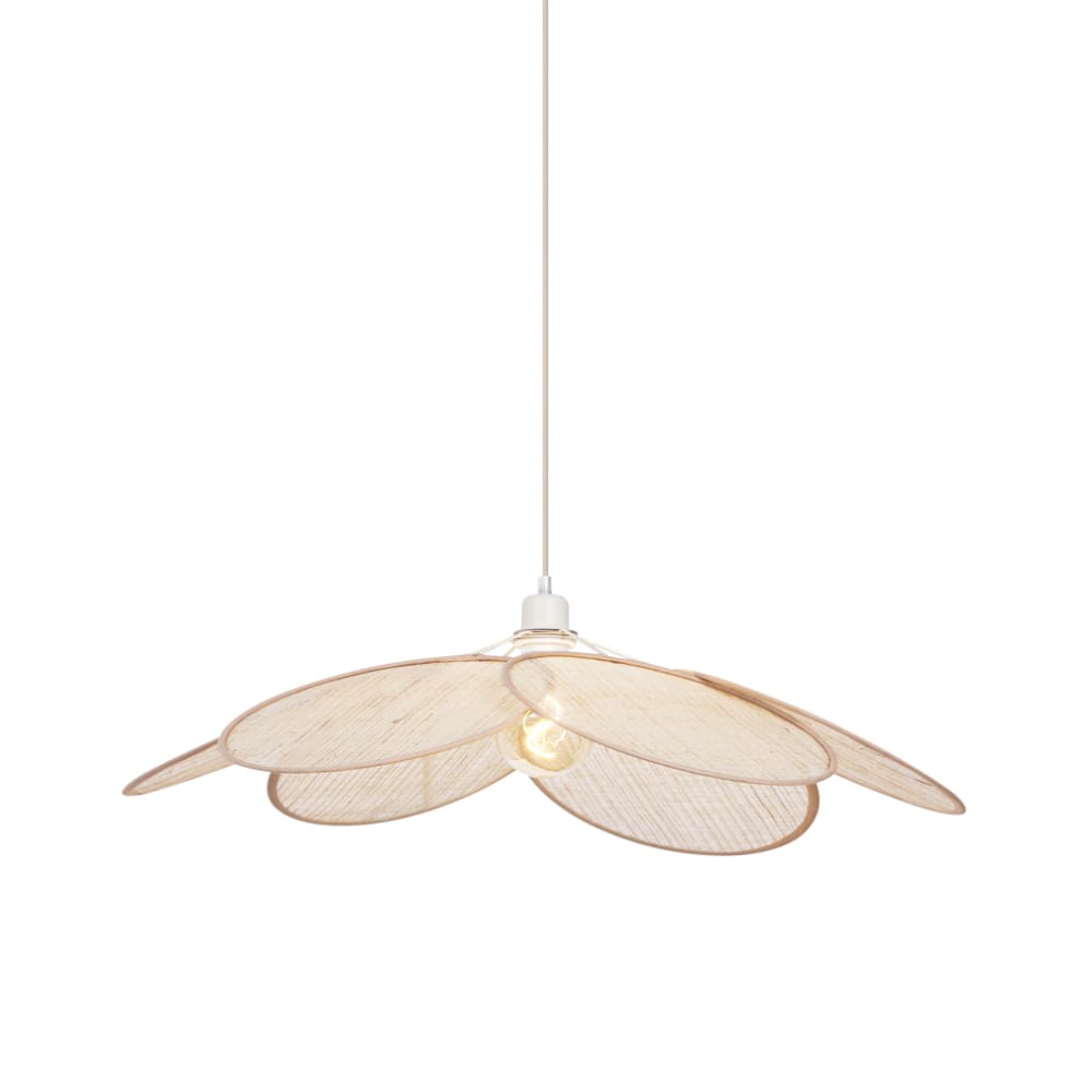 QAZQA Japandi Hängelampe Creme mit Leinenschirm style modern Beige Leinen