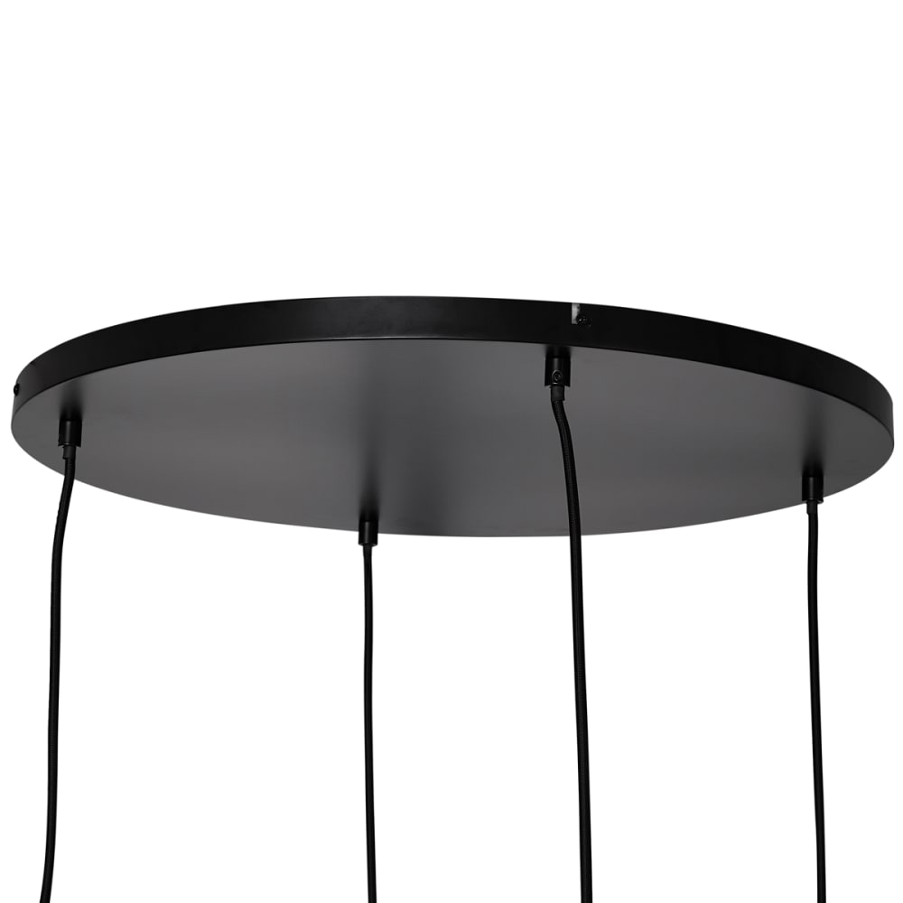 Suspension art déco noire verre fumé rond — vue 4