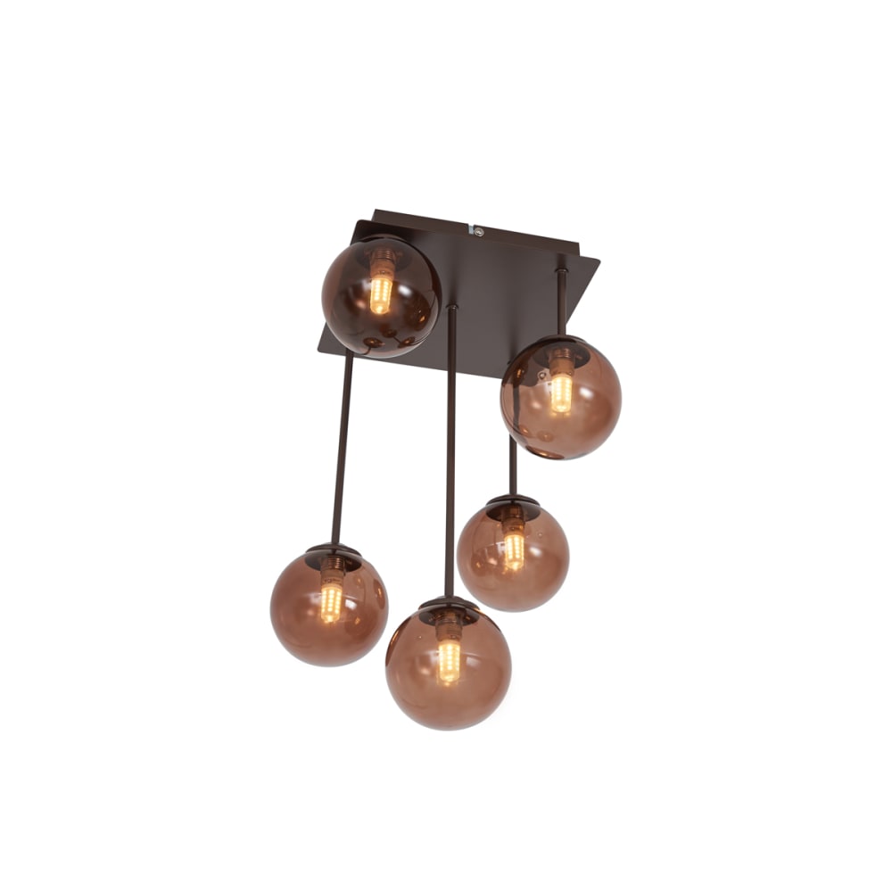 Plafonnier design bronze verre bronze