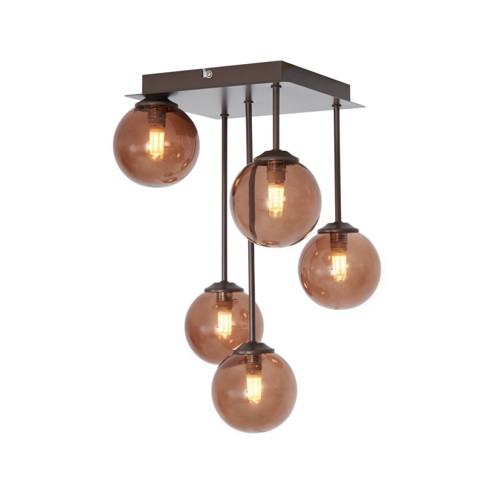 Plafonnier design bronze verre bronze