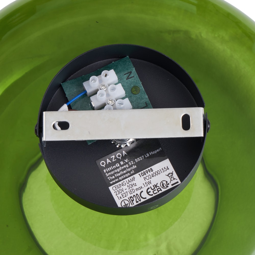 Plafonnier rétro noir verre vert — vue 4