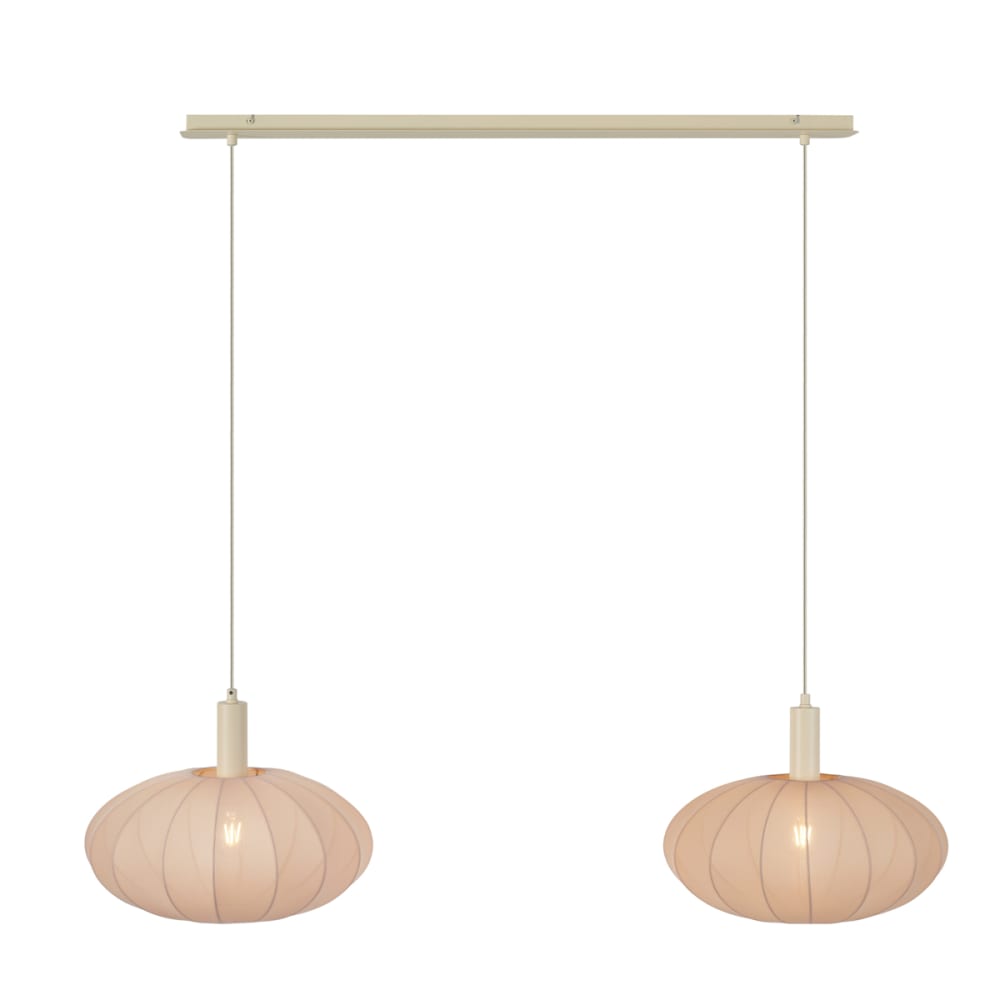 Suspension Japandi beige abat-jour tissu