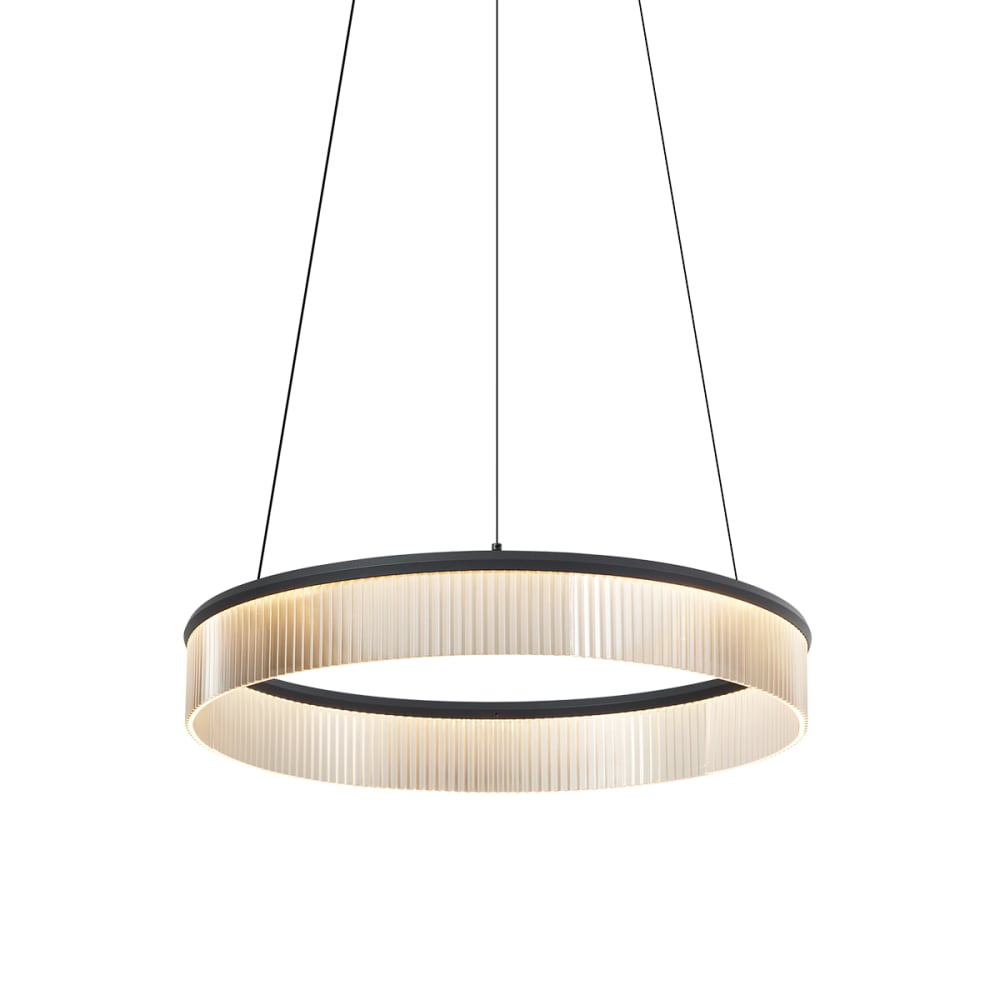 QAZQA Moderne Hängelampe Schwarz 59 cm LED style modern Schwarz Metall