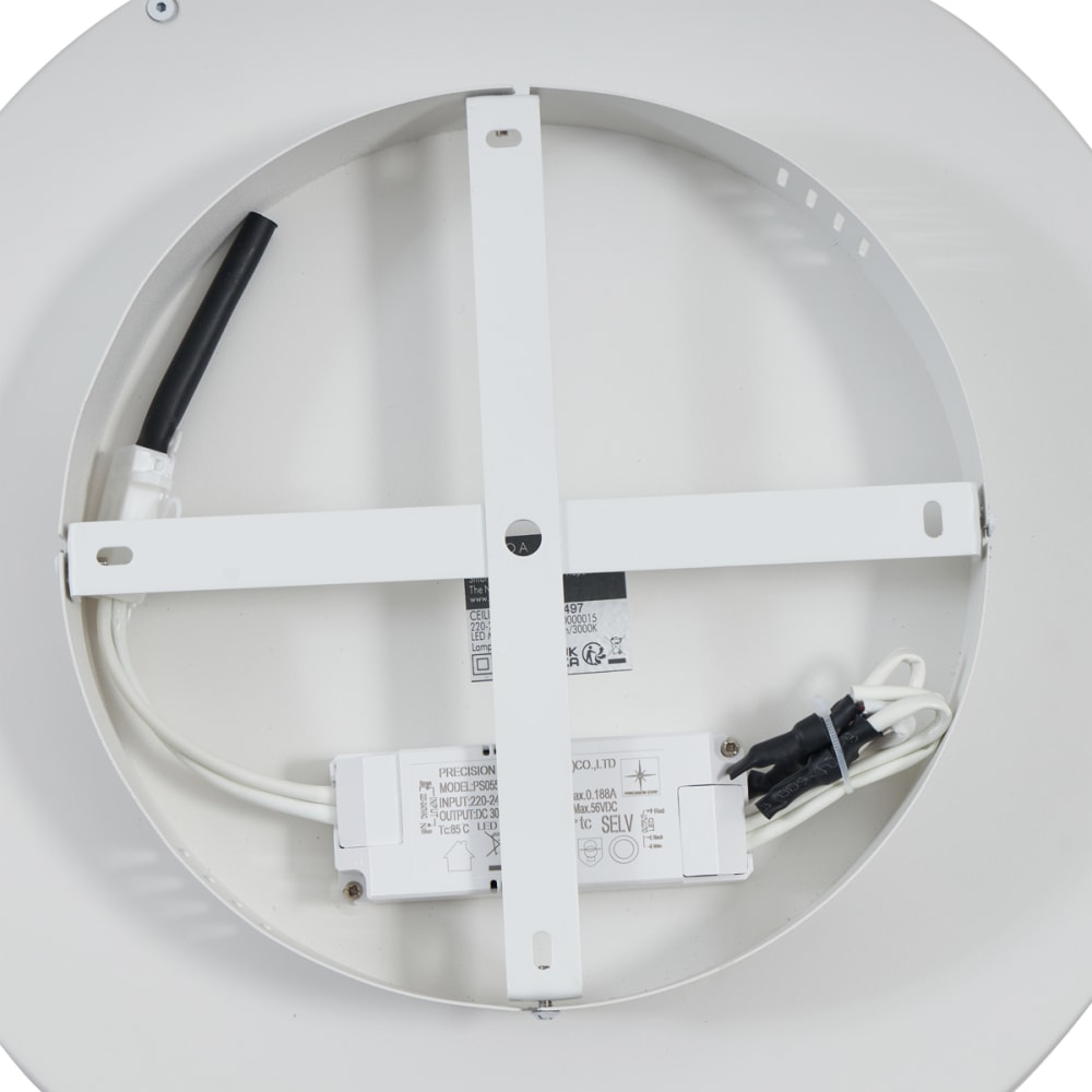 Plafonnier design blanc bois led 40 cm — vue 4