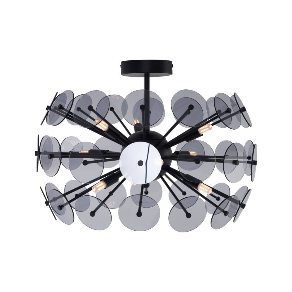 Plafonnier art déco noir verre fumé — vue 3