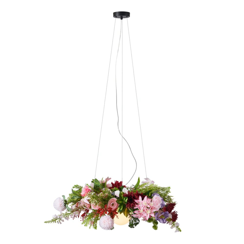 Plafonnier bohème noir fleurs rouges roses — vue 4
