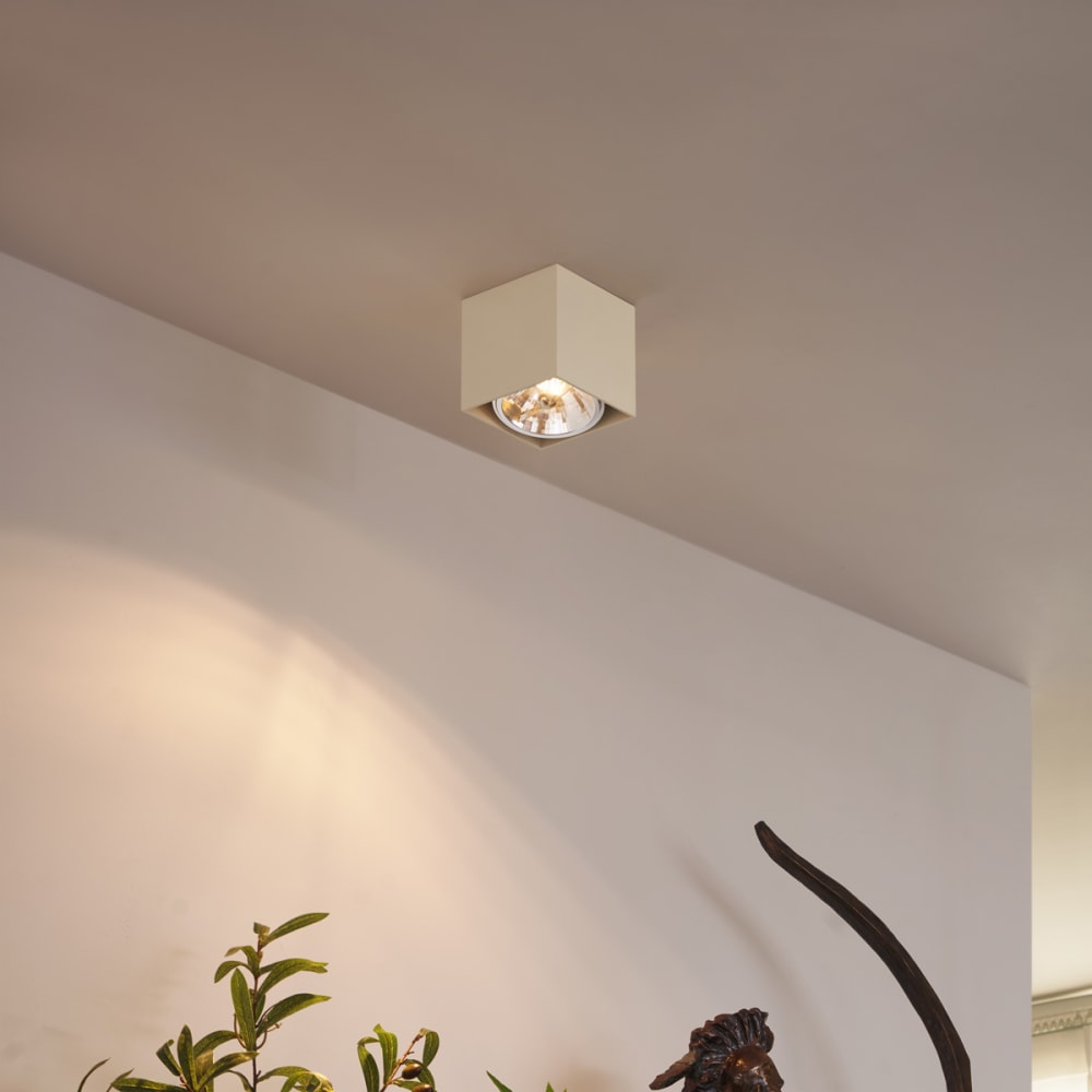 Spot mural moderne beige orientable g9 — vue 3