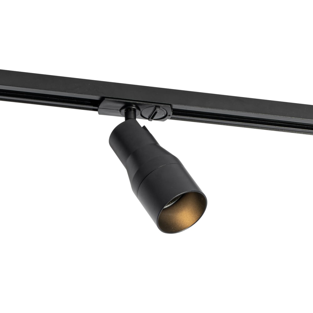 Spot design noir rail monophasé