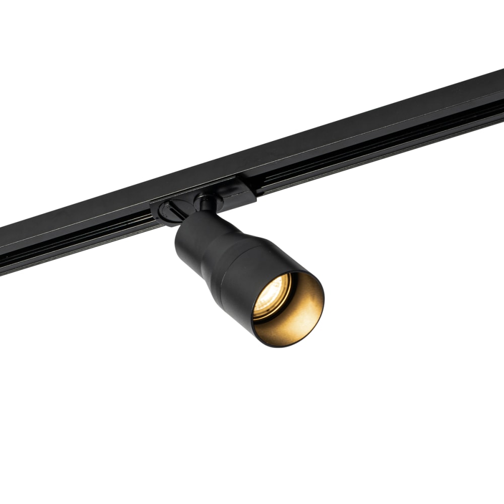 Spot design noir rail monophasé — vue 3