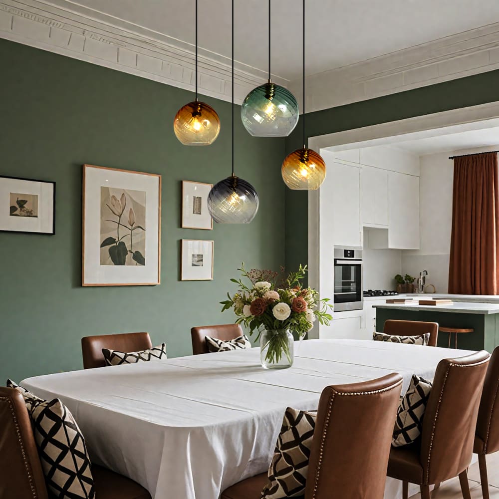 Pendelleuchte Bronze Rauchbernstein Grün rund - Maisons Du Monde