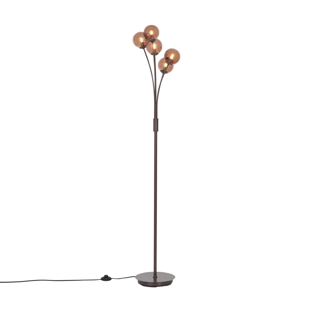 QAZQA Design Stehleuchte Bronze mit Bronzeglas style modern Gold Metall