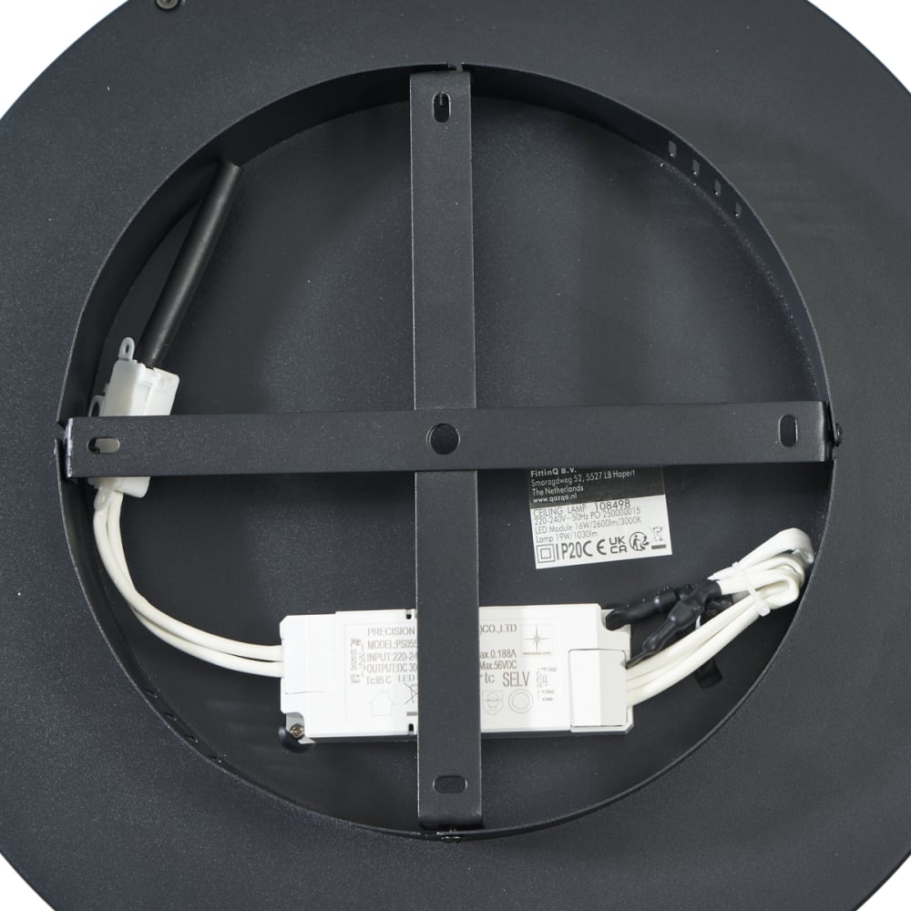 Plafonnier design noir or led 40 cm — vue 4
