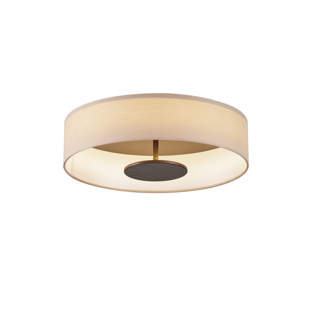 Plafonnier moderne beige tissu LED variable
