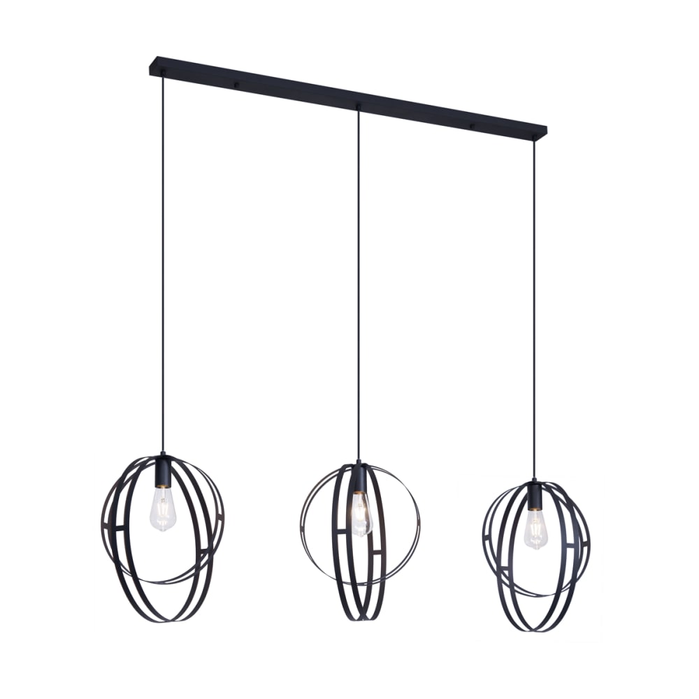 Suspension design noire rectangulaire