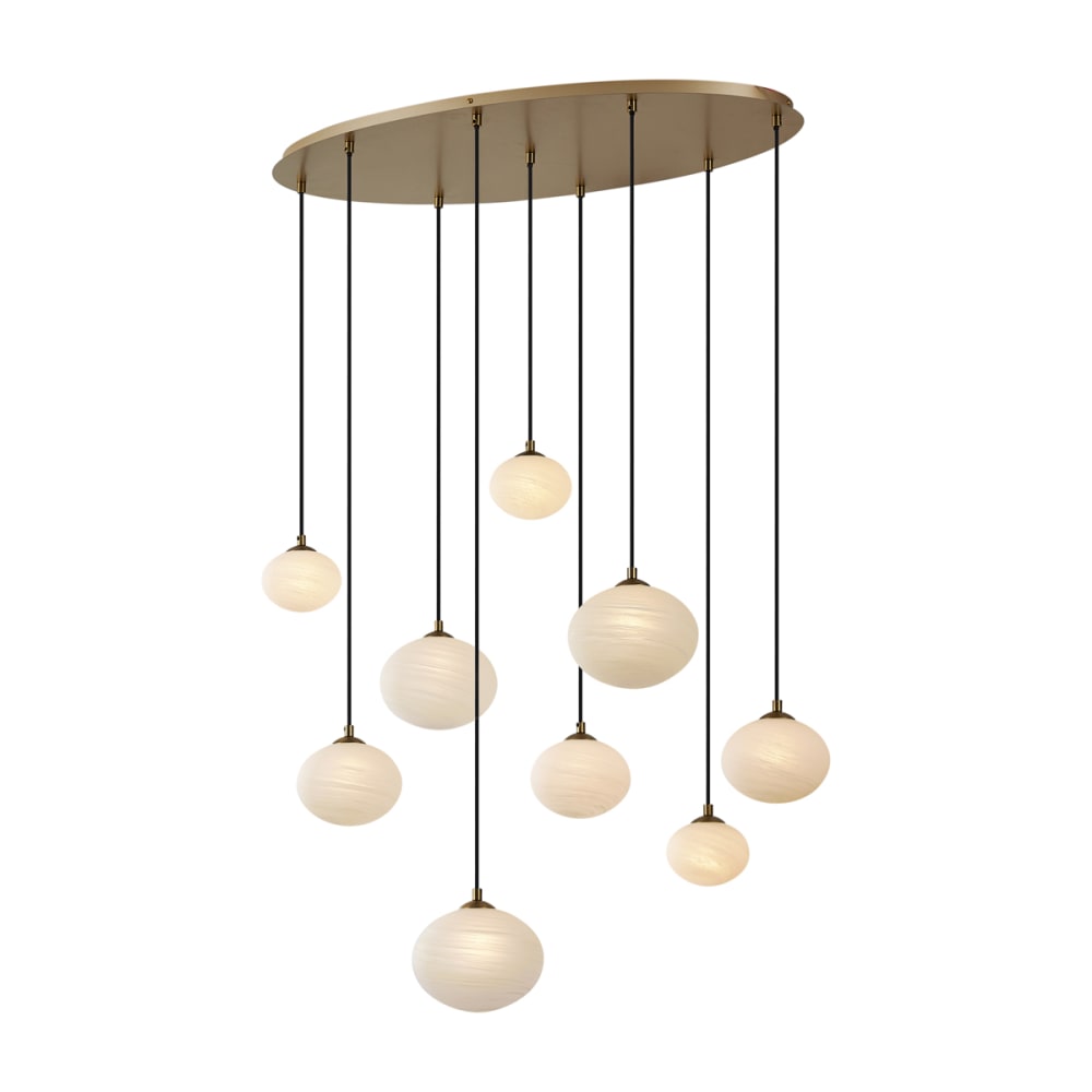 QAZQA Art-Deco-Hängelampe Gold Opalglas groß style vintage Gold Metall