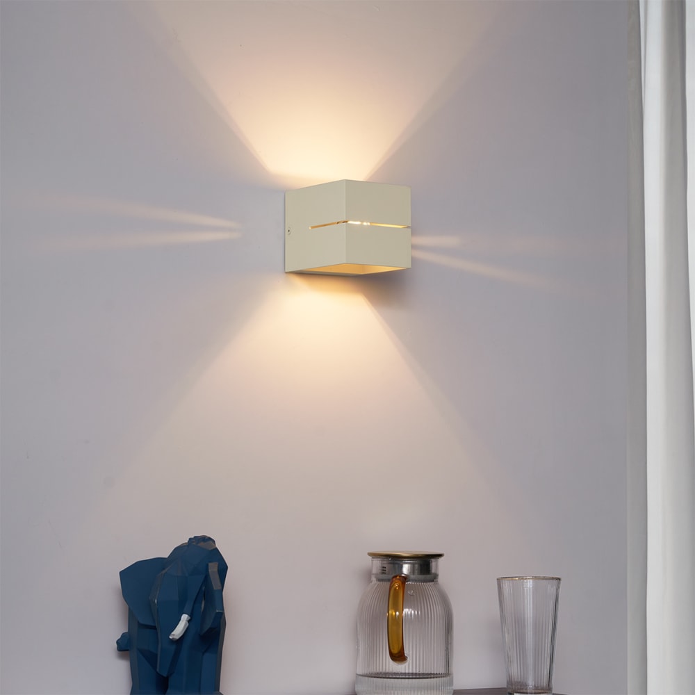 Applique murale moderne beige g9 carrée — vue 3