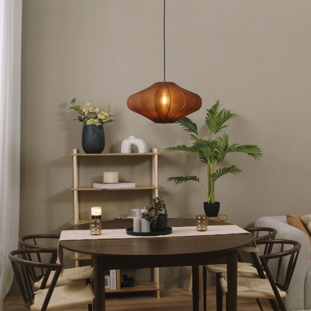 Suspension japandi marron tissu 50 cm — vue 3