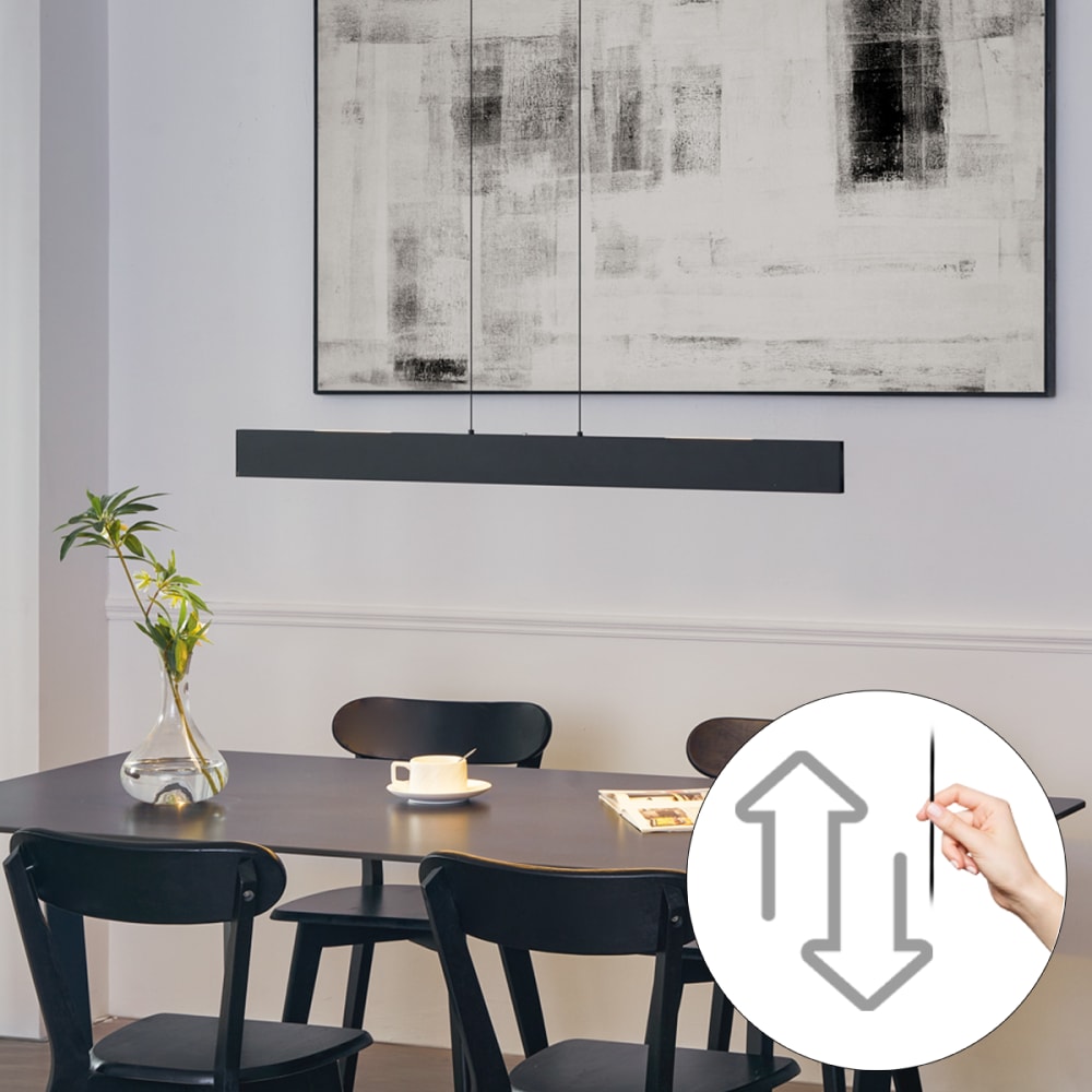 Suspension moderne noire led easylift