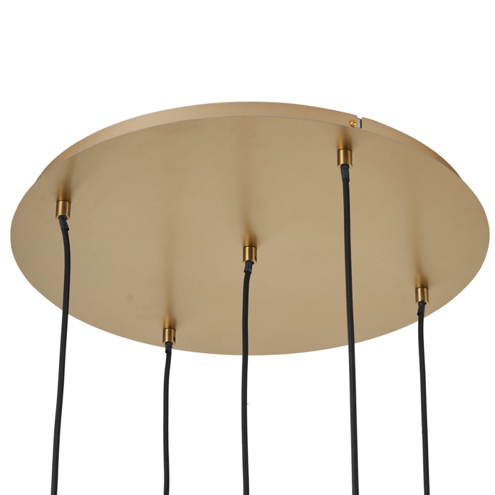Suspension art déco dorée verre opale — vue 4