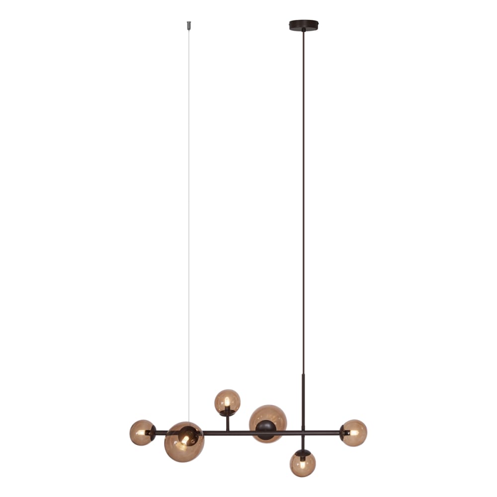 Suspension chic hôtel bronze foncé verre bronze
