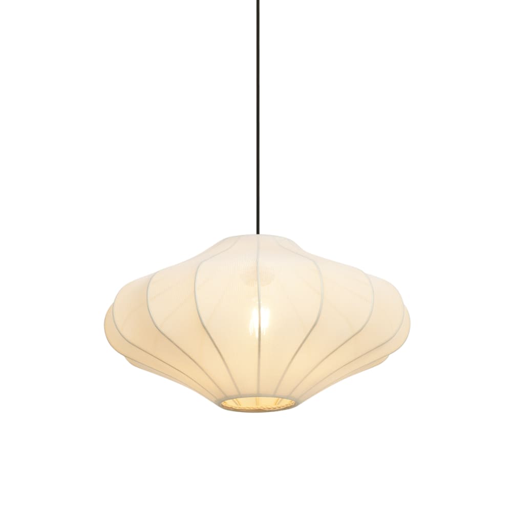 QAZQA Japandi Hängelampe Beige Stoffschirm 50 cm style modern Beige Stoff